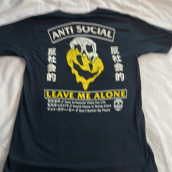 Eighty Eight Brand Men’s  “Anti-Social” Black T-Shirt Size Small - Picture 7 of 8
